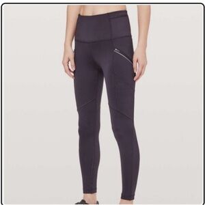 Lululemon Sleek High-Waisted Purple Leggings | Size 2 | Multiple Pockets